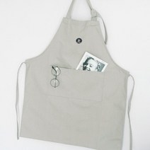 캔버스 원단 컴온베이비 도톰한 공방 화실 바리스타 앞치마, 그레이