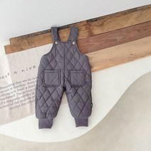 아기 패딩 퀼팅 점프슈트 멜빵 보온 한파 스키복 눈썰매장 유아복 아동복