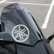 야마하 오토바이 로고스티커 티맥스데칼, 150x150mm, 흰색