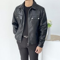 반즈 남자 봄 가을 이태리 감성 클래식 트러커 가죽자켓