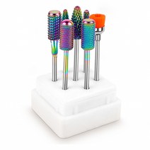 네일퀸 h2 전문가용 네일드릴 호환 네일비트 레인보우 텅스텐 드릴비트 7종셋트+사은품, 레인보우텅스텐 7종셋트