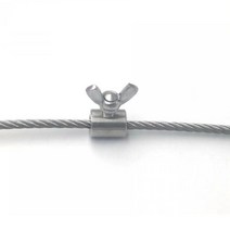304 스테인레스 스틸 핸드 스크류 클램프 와이어 로프 패스너 2-8mm 용 나비 버클 2 피스, [03] For 8mm wire