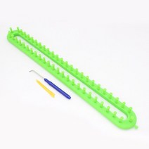 베짜기 베틀 직조 위빙 틀 직조기 손뜨개 위빙 옷감 뜨게 키트 라운드 뜨개질 공예 원사 diy 도구 크로 셰 뜨개질 후크 뜨개질 바늘 모자 스카프 목도리 스웨터 양말 담요, 47cm, 1개