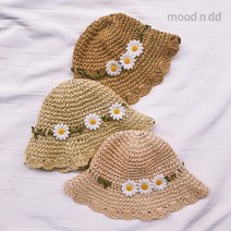 유아 아동 어린이 봄 여름 꽃 잔디 벙거지 밀짚 모자 바캉스 휴가