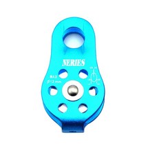 NERIES 암벽 등반 도르래 고정 사이드 플레이트 단일 Sheave 스테인레스 스틸 운반 기어 신뢰성 로프 구조 Carabiner, blue