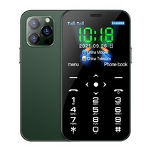 SOYES D13 미니 핸드폰 듀얼 SIM 900mAh Type-C 인터페이스 4G LTE 블루투스 SOS 소형 휴대폰, 그린