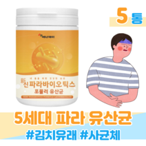5세대 유산균 프로 바이오틱스 신 파라 바이오틱스 프락토 올리고당 위대한 V133 치커리 비타민 미네랄 유산균 사균체 사균 80대 장년층 노년층 할아버니 할머니 유산균, 5통, 3000mg x 76회 (하루1회)