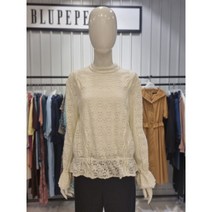 블루페페 블루페페 레이스 프릴 소매 블라우스 P214MSC007IV