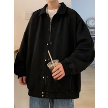 크롭 바시티 배색 스타디움 자켓 야구점퍼 Gmiixder-남성 스웨이드 스트리트웨어 코트 봄 가을 심플 야구