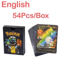 [포켓몬가오레] 상품 포켓몬 TCG XY 진화 봉인 빛나는 운명 부스터 상자 영어 프랑스어 스페인어 Vmax 트레이딩 카드 게임 장난감, [20] 54PCS-English-Black