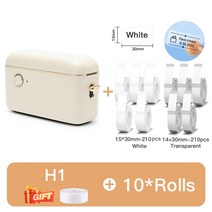 프린터 라벨 휴대용 네임 스티커 라벨기 무선 Niimbot H1 미니 감열 10 15mm 용지 고속 인쇄 기계 홈 오피스, 옵션18 Add 10 White Clear