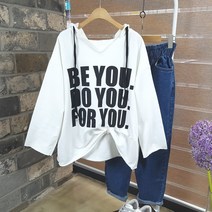 상상그이상 여성용 영문 레터링 빈티지 후드 티셔츠