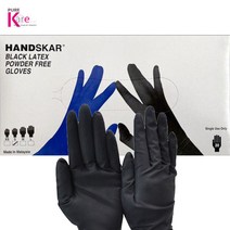 핸드스카 (블랙라텍스)1BOX 20EA(10켤레) 양면 미용장갑 (XS Size), 1개, 블랙