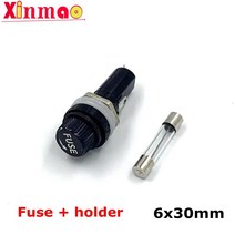 퓨즈홀더 휴즈 홀더 차량용 퓨즈 1세트 5*20/6*30mm 퓨즈 + 홀더 5X20 6x30 블랙 보험 튜브 소켓 패널 마운, 02 6x30mm_03 1A