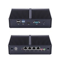 Qotom 미니 PC 4 lan 코어 i3 i5 i7 Opnsense 방화벽 팬리스 Linux 우분투 서버 컴퓨터 Q355G4, 02 Q335G4 i3-5005U, 04 4G RAM 64G SSD
