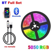 침실 LED 스트립 조명 1-5m/10m/15m/20m/30m 컬러 5050 RGB 테이프 방 장식 TV 백라이트 블루투스 네온, [03] BT, [01] not waterproof, [05] 5m