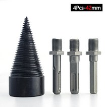 목공 공구 장작 스플리터 콘 드릴 비트 32/38/42/50mm 1 개 원형 육각 사각 생크 차단기 도구, [12] 4Pcs42mm