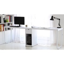 인더스트리얼 철제다리 넓은 컴퓨터 책상(220cm) 보조 초등고학년 목재 1인, 아카시아