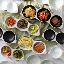 맛있는유혹 가연 도자기 나눔접시 반찬 접시 콩깍지, 2칸 대-화이트, 1개