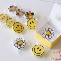 [플로꽁] 스마일 데이지꽃 차량용 석고방향제 5ml 리필향 포함, 컬러데이지꽃, 휘기에