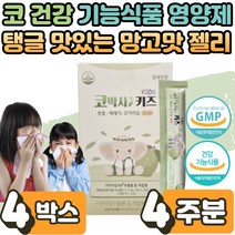 안국 코박사 코막힘 코가려움 수양성 콧물 재채기 코 건강 완화 개선 우리 아이 조카 어린이 초등학생 면역 기능 에좋은 찬바람 환절기 계절성 일교차 에도움 망고맛 영양제 4박스