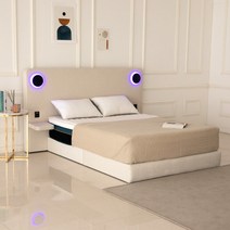 벨라 침대 헤드보드 프레임 호텔식 퀸 킹 led 조명침대 더블 머리판, 킹 1600, 민트, 헤드+구름위에 둥실 매트리스