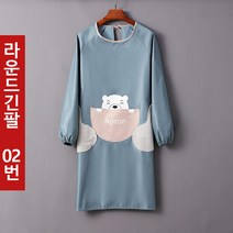 완전방수 주방 카페 식당 캐릭터 PVC 긴팔 라운드 앞치마, 앞치마 라운드긴팔 02