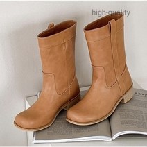 여성부츠 4cm 여유있는 통 넓은통 하프 미디 미들 기장 명품 코디 명품룩 앵클부츠