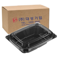 쿡앤락 반찬 샐러드용기 202 검정 세트, 600개입, 5개