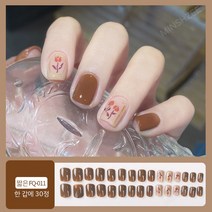 MINSHZEE 네일팁 인조손톱 붙이는 인조손톱 세트 30tips, 울금향 *1
