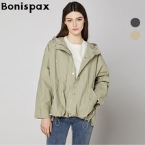 보니스팍스 백 핀턱 후드 스트링 야상 점퍼 XO3JP006M0