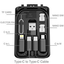 Mi-2[미투] 다기능 멀티 충전케이블 Multi Funtion Cable SMI Kit 폰 거치대 충전 스마트폰, 1개, 블랙