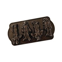 노르딕웨어 묘석 케이크팬 29.8 x 25.7cm (11.75 10.13인치) 브론즈, Spooky Skeleton Cakelets, 1개