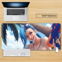 마우스 장패드 리그 오브 레전드 롤 징크스 큐티 캐릭터 게임 대형 마우스패드 게이밍 패드 피시 게임 굿즈, 80*30cm, 색상-14