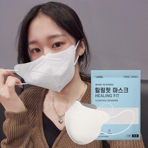힐링핏 새부리형 마스크 KF94 대형 국산 컬러마스크, 100매, 화이트