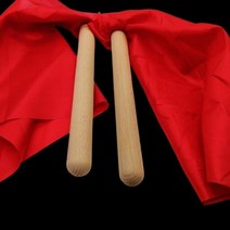 무속인용품 깃발 북치는막대기 신내림 굿, 40cm 빨간 노란 실크