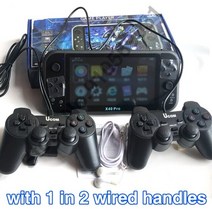 미니컴파이 x40 pro 비디오 게임 7 인치 lcd 더블 로커 휴대용 핸드 헬드 레트로 게임 콘솔 비디오 mp4 플레이어 tf 카드 gbanes 5000 게임, 2pcs 컨트롤러로