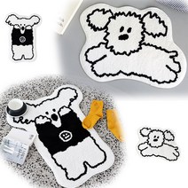 Little PaPer 발매트 터프팅 러그 스티키매트 고양이 중형무지 욕실자수 싱크대중형 미끄럼방지 주방무지, 코코