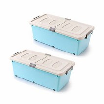 M&Home 언더베드 플라스틱 리빙박스 80L 48L 바퀴有(rhkst&pdma*), 옵션 48L2P_핑크