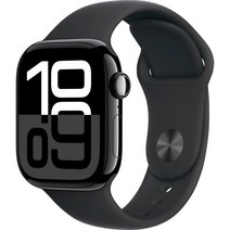 애플워치 스마트워치 스포츠 밴드 Apple Watch 시리즈 10 GPS 42mm - 블랙 밴드가 있는 제트 알루미늄 케이스 S/M 리퍼