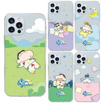 페블 갤럭시A32 5G 케이스 A326 점프 짱구는 못말려! 굿나잇 디자인 클리어 투명 젤리 휴대폰 케이스