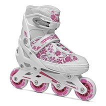 [정품] Roces 400809 여성용 모델 컴피 80 조절 가능 인라인 스케이트 미국 13jr-2 화이트/바이올렛 282833, US 2.5-4.5