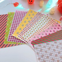 패턴 코팅 유산지 (20장 1세트), (4)오렌지 체크 20장, 1개