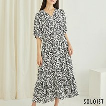 [솔로이스트] 콘트라스트 플라워 원피스 SADM2645