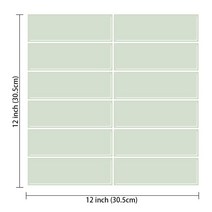 Vividtiles 큰 크기 1212 인치 자체 접착 비닐 벽지 껍질과 스틱 녹색 지하철 3d 효과 타일 kicthen (1 시트), t80748