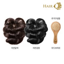 [KT알파쇼핑](3초 동안 헤어) 제시카헤어큐 100%수제 인모 정수리 가발 세트, 자연검정, 1세트