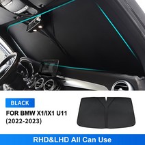 자동차 액세서리 BMW 호환 X1 U11 - 접이식 태양 우산 전면 유리 차양 휴대용 자외선 차단 인테리어, [01] black, 01 black