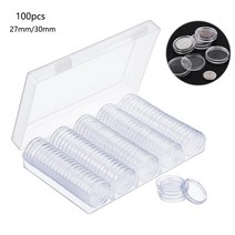 아크릴 케이스 프라모델 피규어 운동화 건담 장식장 보관함 동전 수집 악세사리 상자 100pcs 홀더 캡슐 27mm 30mm 라운드 플라스틱 품 보관 주최자 플라스틱 홀더