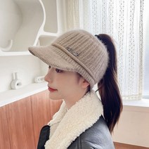 골프귀마개 골프귀도리 골프이어워머 여성을 위한 방풍 모자 가을/겨울 스포츠 빈 탑 캡 여성 니트 따뜻한 야구 모자 패션 러닝 겨울 모자, 01 56-58cm, 07 카키색