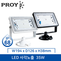 대도 LED 사각노출투광등 (IP68/방수형) 50W 실외등/블랙/화이트/주광색, 선택1) 화이트 35W 주광색